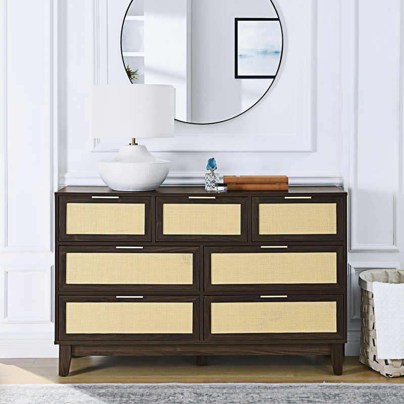 Commode 7 tiroirs, Noyer / noir