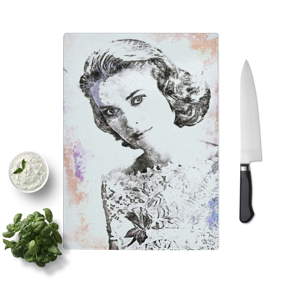 Glass Miss Grace Kelly in Abstract Chopping Board