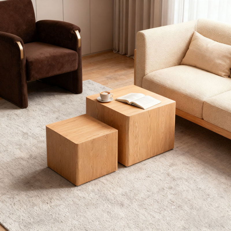 MDF Modern Nesting Coffee Table, Natural