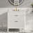 36" White Freestanding Bathroom Vanity, Carrara Marble Top, Fully Assembled, Soft-Close Drawers-124834495-115161344