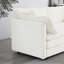 Canapé modulaire rembourré en chenille blanche en U avec rembourrage en éponge et pouf en tissu respirant en forme de U de couleur extra