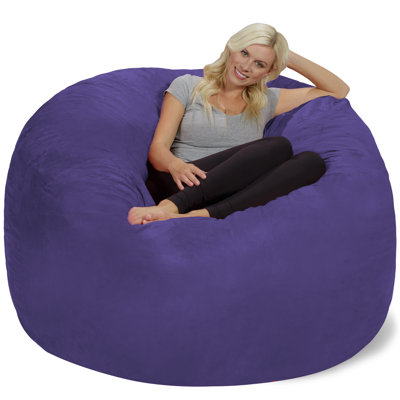 Fauteuil à billes - Fauteuil à billes rond rembourré en mousse à mémoire de forme avec housse amovible et lavable à la machine - Fauteuil à billes avec housse en microfibre douce - Plusieurs tailles et plusieurs tissus lavables à la machine