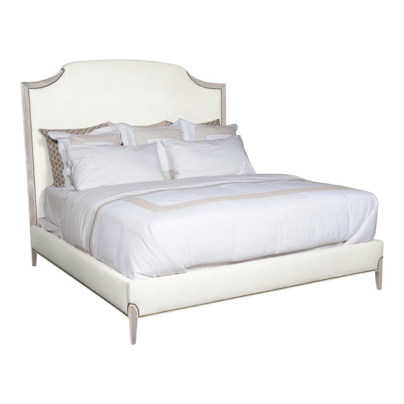 Grand lit à panneau tapissier Lillet, Neige Kennelly, Oui, Gris colombe