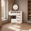 Ensemble de coiffeuse à miroir extensible avec lumières DEL, tiroirs et station de charge-1842609828