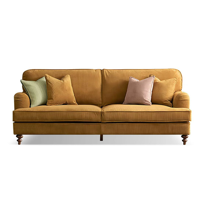 Coussin jaune en velours côtelé standard, Jaune, H 34,65 po x l 66,93 po x P 36,22 po
