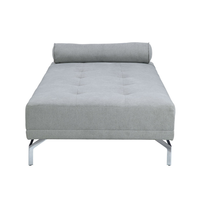 3 Seats Polyfiber Convertible Sleeper Sofa, Grey