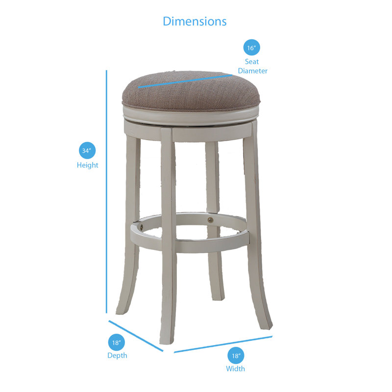 Katherine Swivel Bar Stool, Extra Tall (34” Seat Height), Oatmeal Polyester