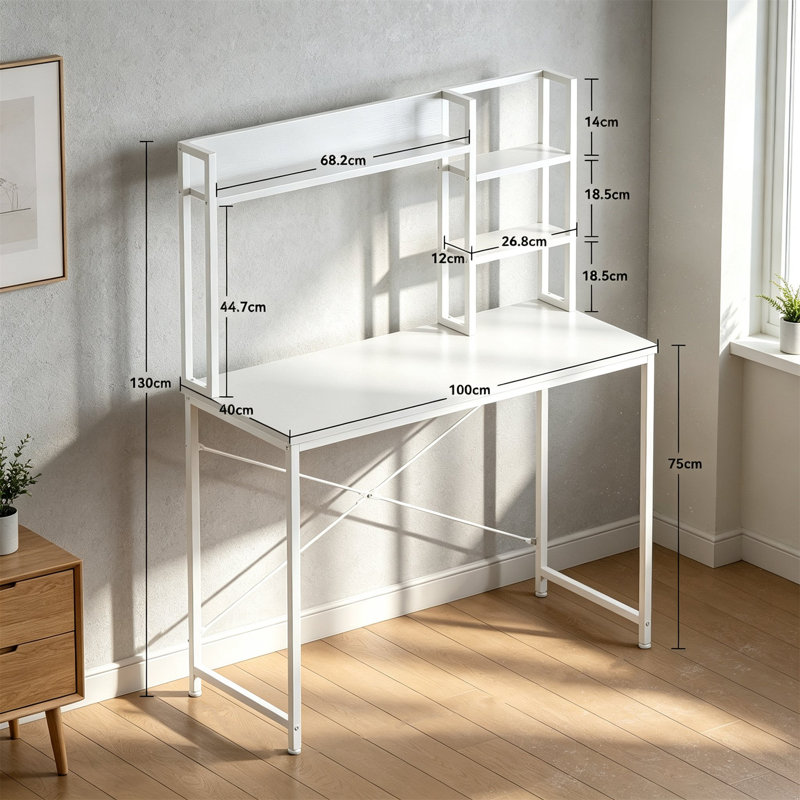 MDF Computer Desk, White