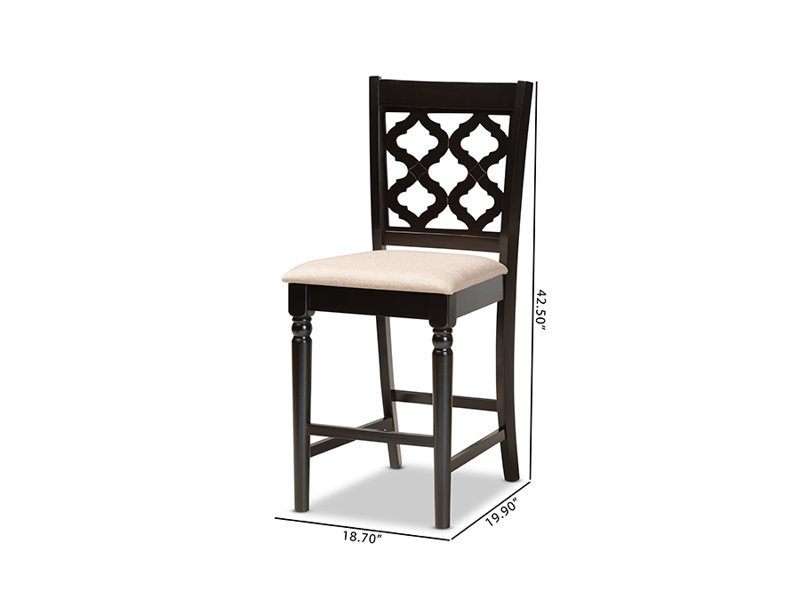 Tabouret de comptoir 25 po Britiany, Polyester beige