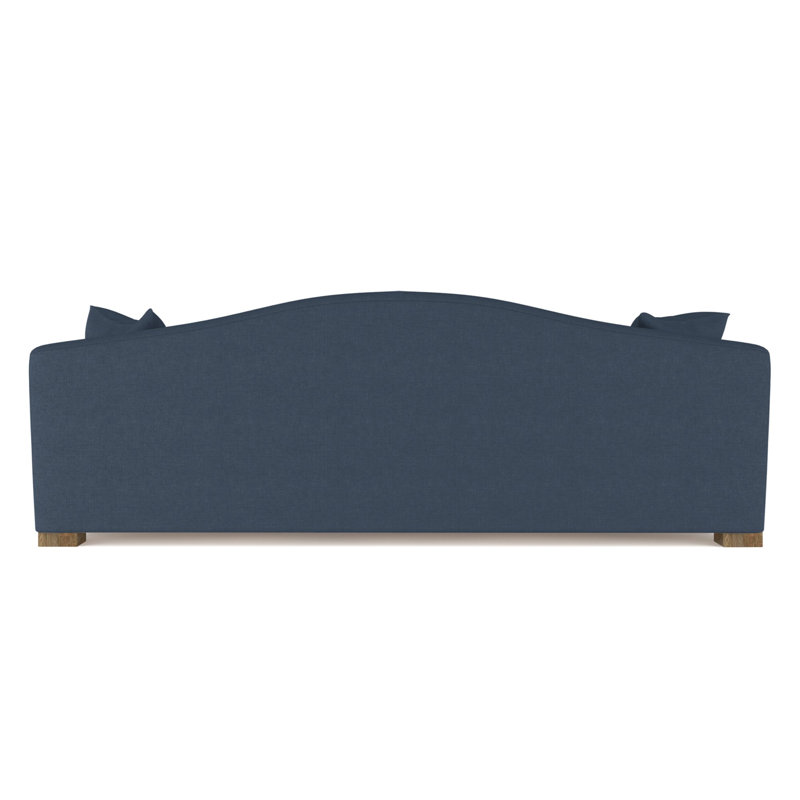Horatio Camelback Taper Curved-Arm Sofa, 33" H x 84" W x 40" D, Weathered, Box Weave Linen Bluebell