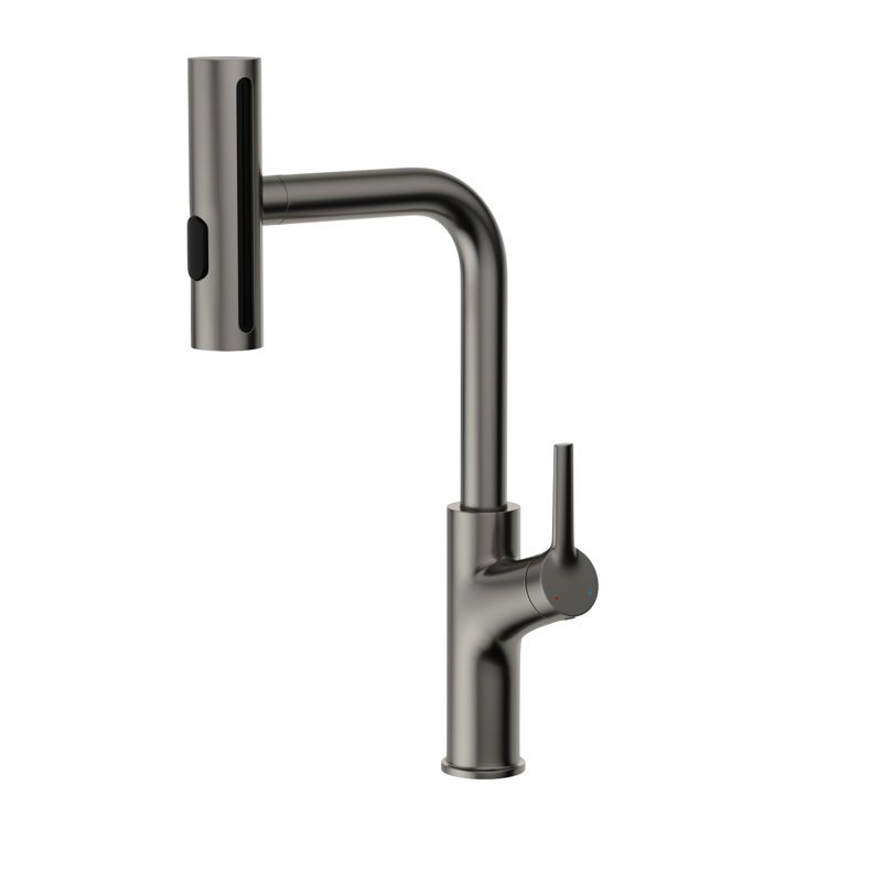 4 Spray Modes Gunmetal Black Faucet, 360 Pull - Down Feature, Splash Functionality, Ceramic Cartridge, Installation Guide, 5.51 Inches Base Depth Kitchen Faucet With In Black, Cartridge For Smooth