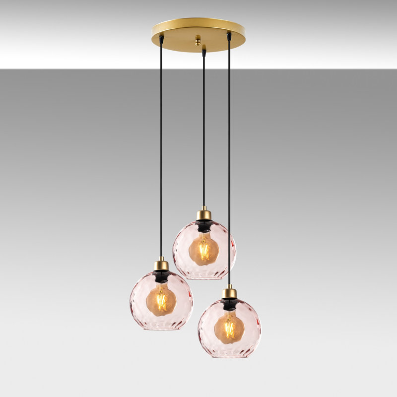 Sheen Chandelier, Pink, Gold