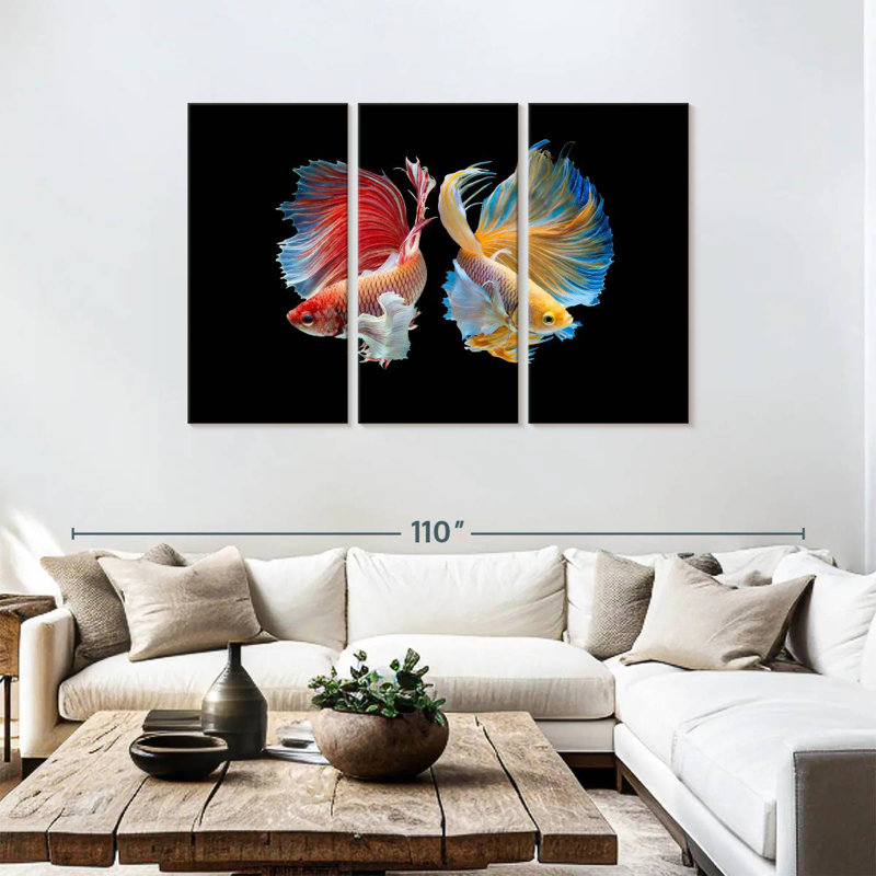 Betta Fish In Sync, 48" H x 74" W