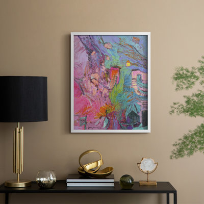 «My Pink House», reproduction encadrée - bois massif