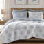 De literie pour très grand lit, courtepointe réversible en polyester bleu, Modern Home