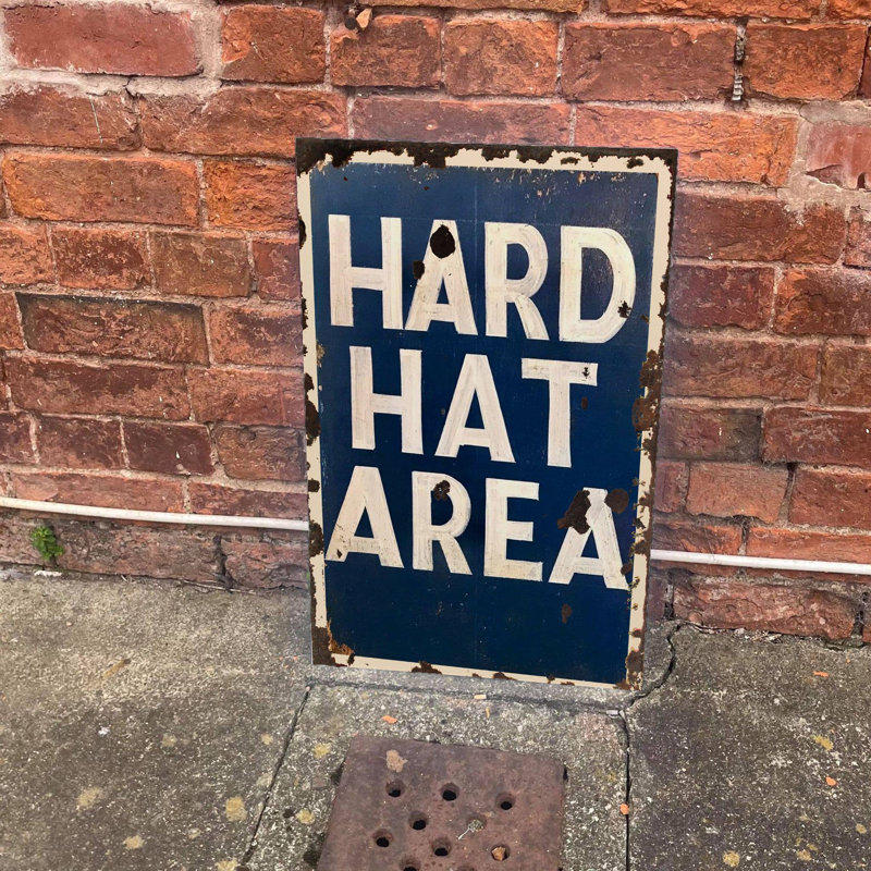Hard Hat Area Wall Décor, 20cm H x 15cm W