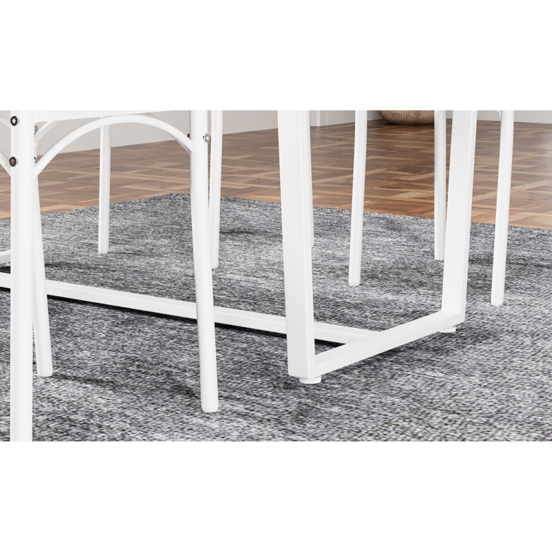 Ensemble de table et de chaises de style industriel à quatre pièces, assise large, acier, convient aux décorations rétro, espaces d'installation rapide, assemblage facile