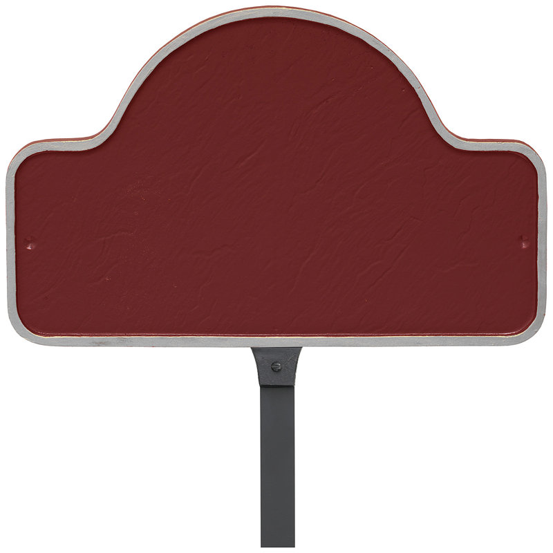 Plaque d'adresse avec arche Petite Lexington, Rouge brique / argent