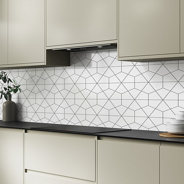Geometry Aluminium Kitchen Splashback, 305 cm x 75 cm