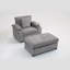 Fauteuil ergonomique surdimensionné avec repose-pieds-1447455899