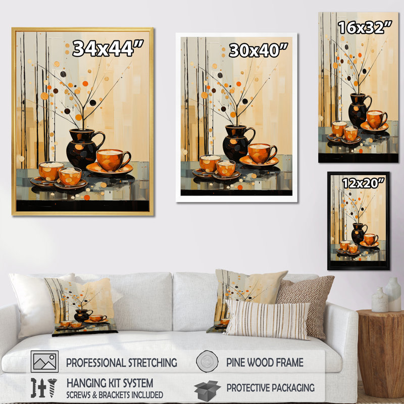 «Lolethia Coffee Tea Cafe Points II», reproduction sur toile, H 20 po x l 12 po x P 1 po, Toile tendue
