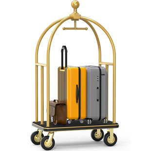 Chariot à bagages d'hôtel 1500 lb - Chariot Bellman en acier inoxydable brossé
