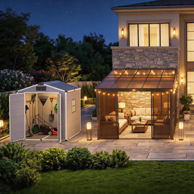 Solarium attaché en polycarbonate - Design Lean-to