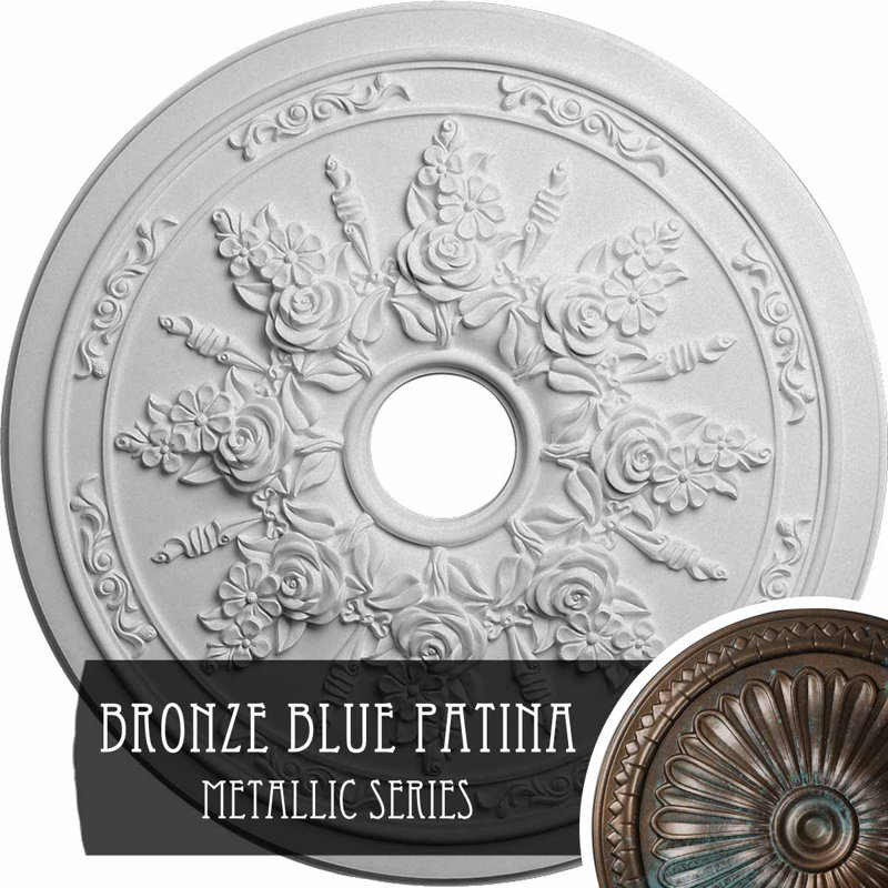 Médaillon de plafond Endurathane Caputo, 24 1/4 po de diamètre x P 1 1/2 po (convient aux auvents jusqu'à 6 po), apprêté en usine