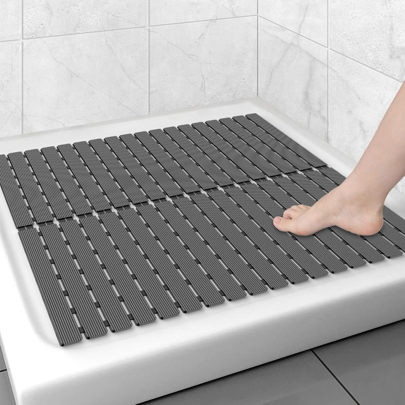 Tapis de baignoire antidérapant 24 po x 24 po gris foncé