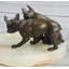French Bulldog Pug Bronze & Onyx Stone Dish Key Card Holder Soap Tray Sculpture