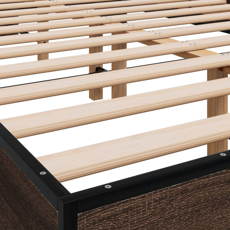 Otylie Bed Frame, DE Size - 140 x 190 cm, Brown Oak