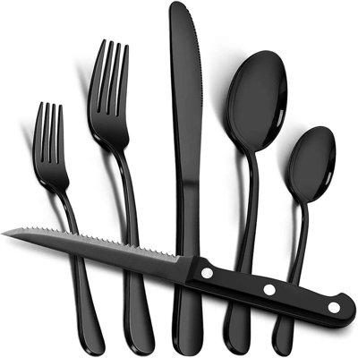 Latitude Run® Schechter Stainless Steel Flatware Set - Service for 4