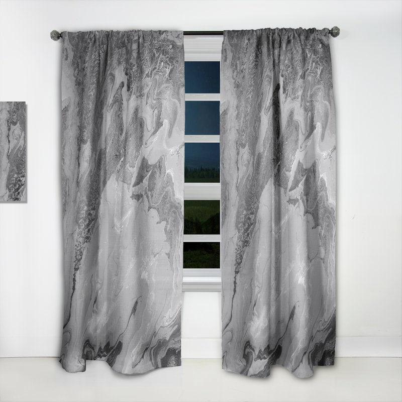 Panneau de rideau simple semi-diaphane avec passe-tringle Wavy, L 52 po x L 90 po