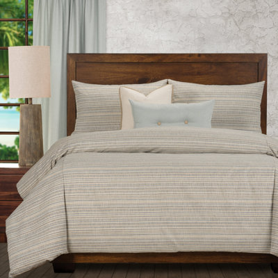 Baffle Box Stitch Striped Duvet Cover & Insert Set
