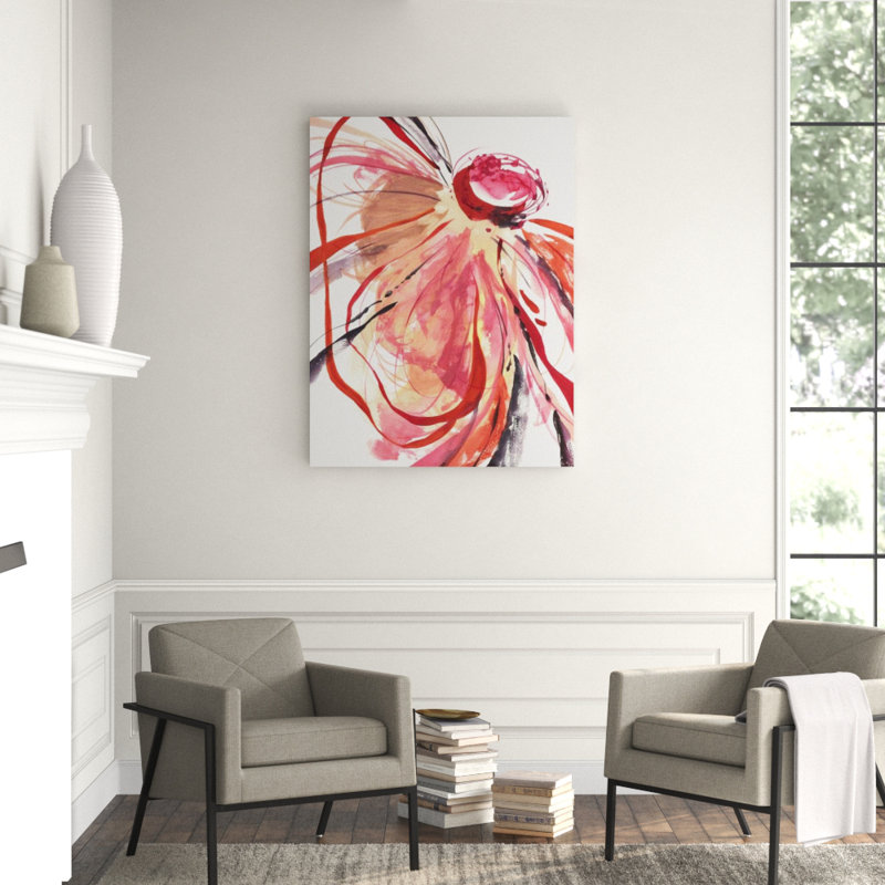 Full Blossom I Painting by Sara Brown, Glass Coat, 53" H x 40" W