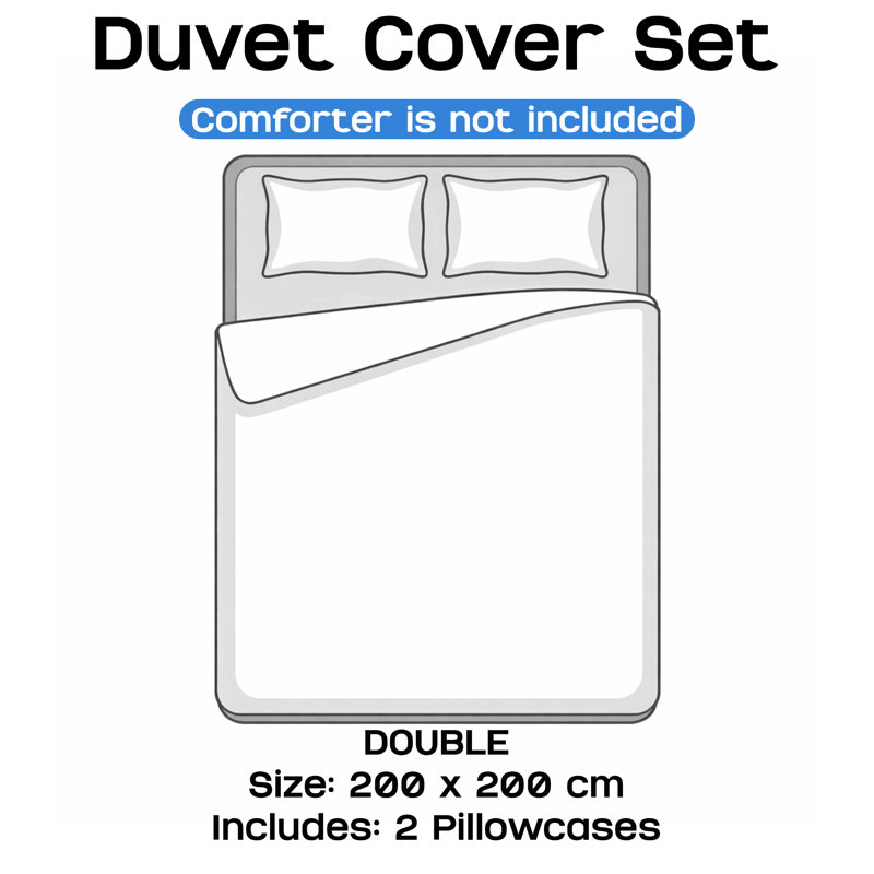 Ultra-Soft Microfiber Plain Duvet Cover Set with Matching Pillowcases - Everyday Bedding, Cream