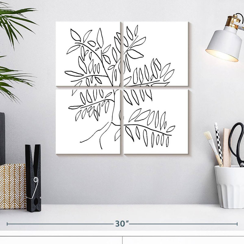 Harnek A Black And White Tree, 18" H x 18" W