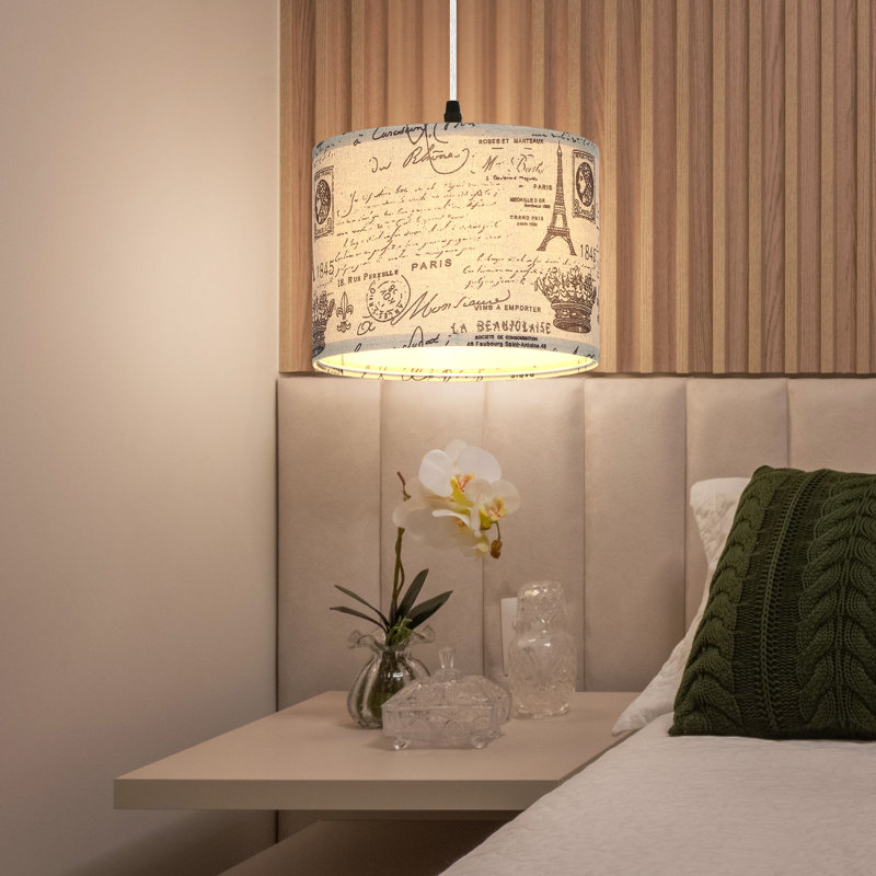 Luminaire suspendu tambour 1 lumière Antora