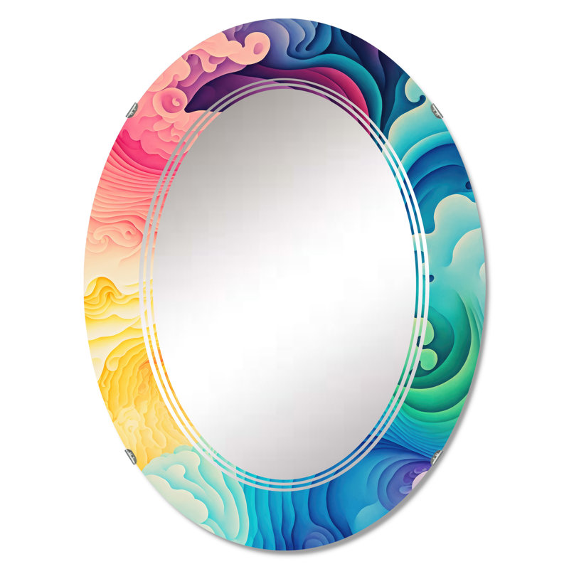 Miroir mural spiralé multicolore Ragina, 30 po x 20 po