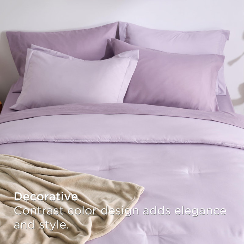 Ensemble de literie prélavé avec literie en microfibre douce, Édredon très grand + 7 pièces supplémentaires