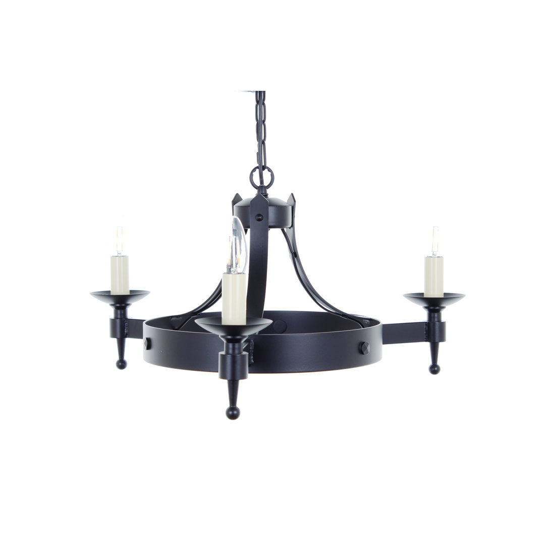 Grandfield 3 - Light Waggon Wheel Chandelier