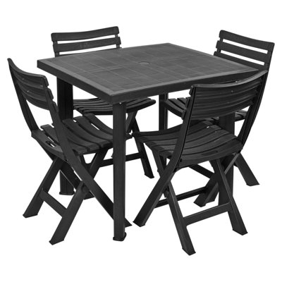 Folki 5 - Person Patio Dining Set with Rectangular Table