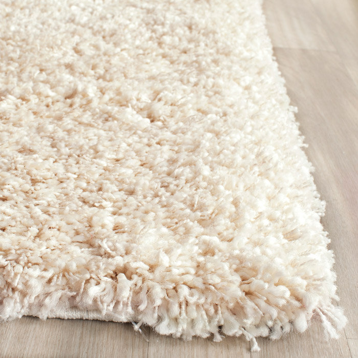 Tapis ivoire à poils longs Martelange, Rectangulaire 3 pi x 5 pi