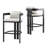 Pula Outdoor Patio Aluminum Counter Stool, Bar Chair, Black Frame With Grey Cushion, Set Of 2-175911180