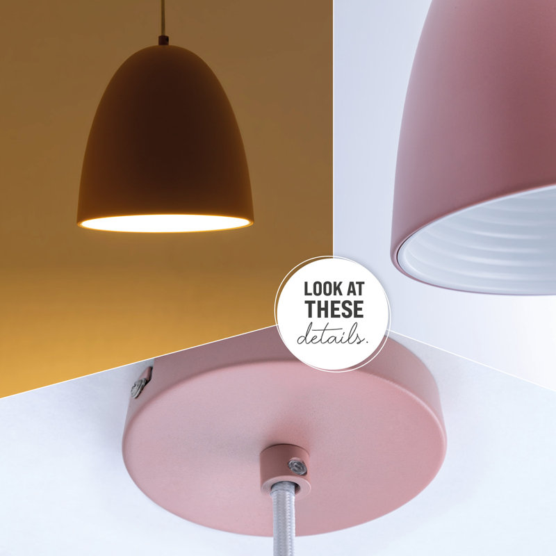 Hearns 1 - Light Single Pendant, Matte Pink/White