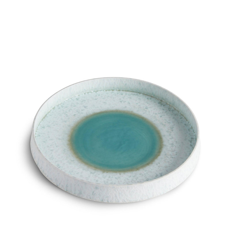 Terra Porcelain China Platter, Seafoam, 1.5" H x 13" W x 13" D