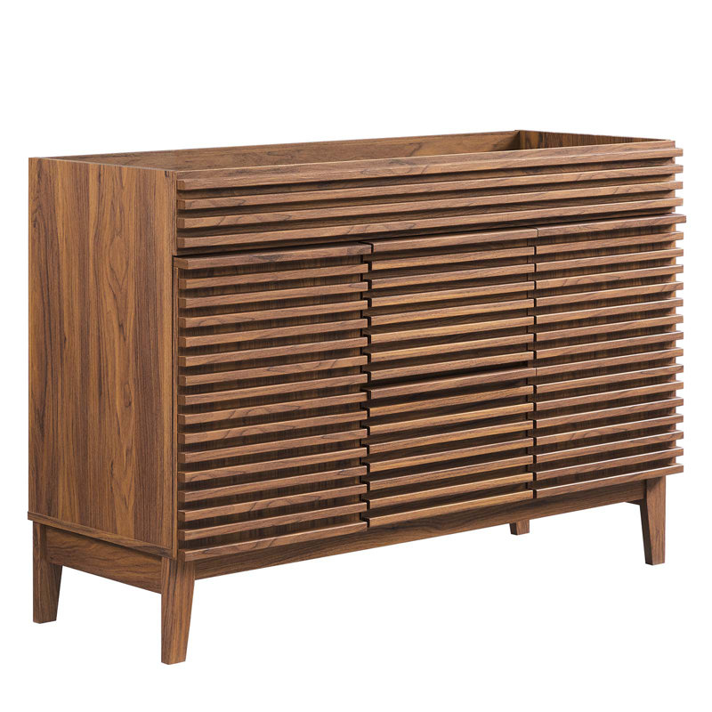 Modway 48" Double Bathroom Vanity Base Only, Walnut