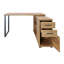 Bureau d'ordinateur en L avec 2 tiroirs, armoire de rangement et tablettes Comdesk