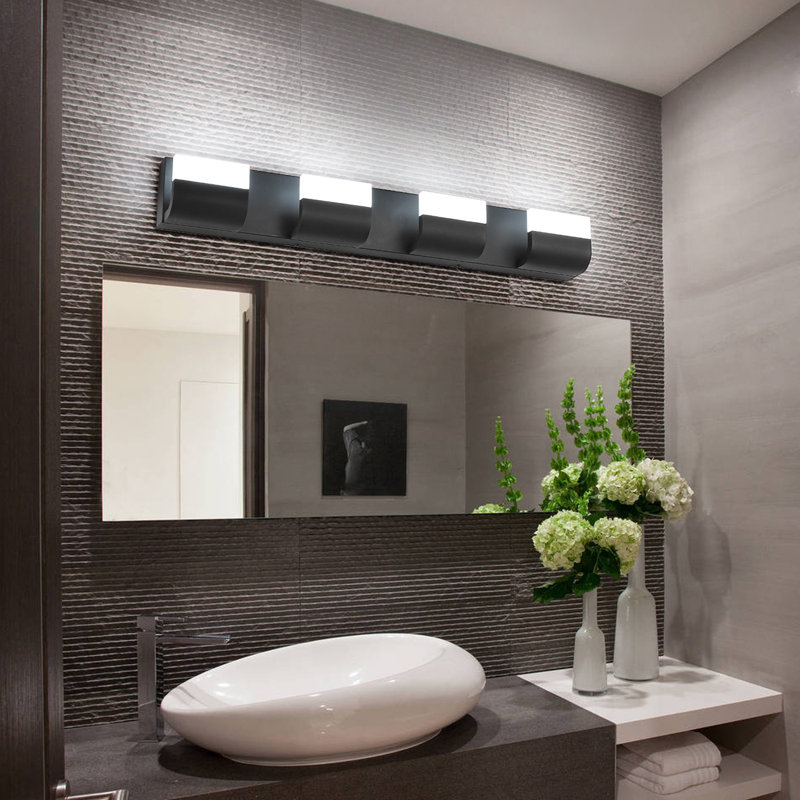 Dimmable LED Vanity Light, Matte Black, 4