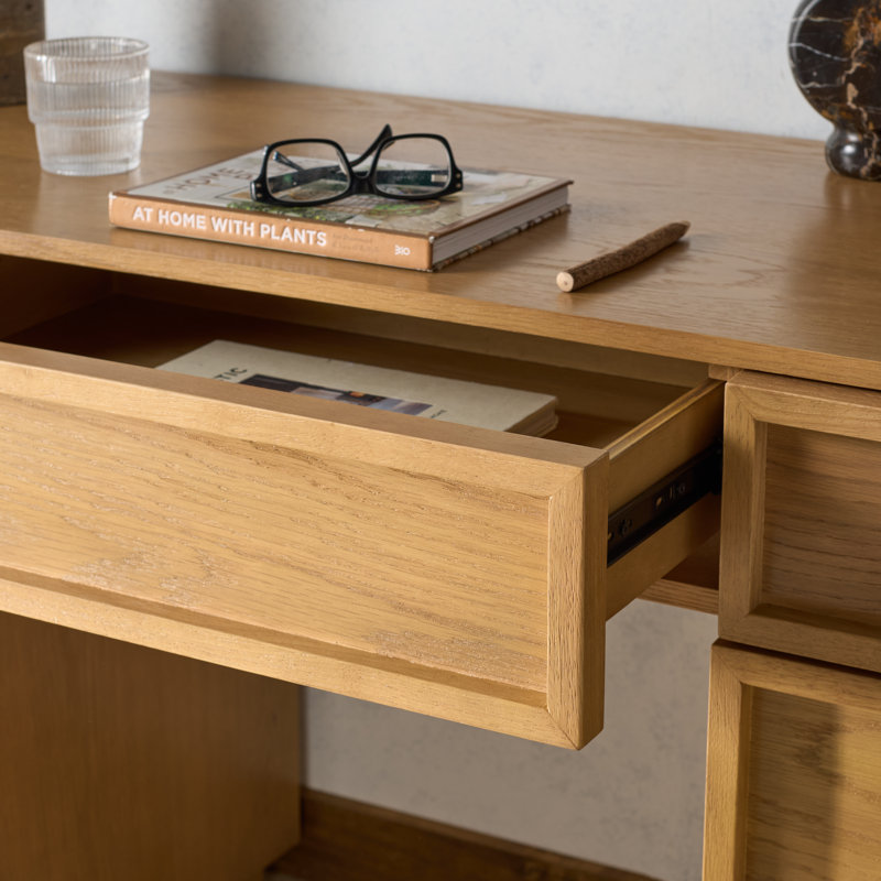 Zeus Manufactured Wood Writing Desk, Natural